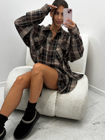 Koszula w kratę  - Brąz II