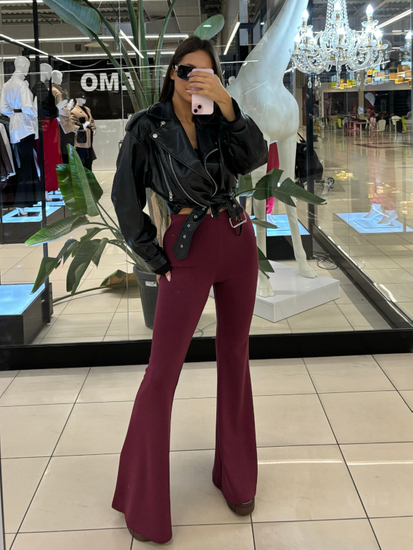 Trousers/Leggings Bells Wide Classic - Maroon