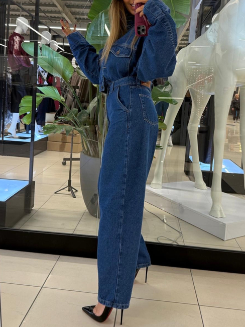 Jeansy mom fit - Granat