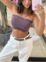 Strapless bandeau top - Plum