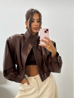 Eco leather jacket - Chocolate