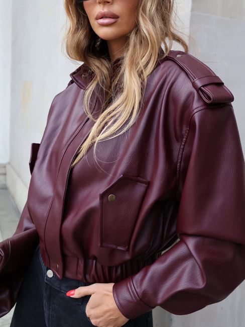 Eco leather jacket - Maroon