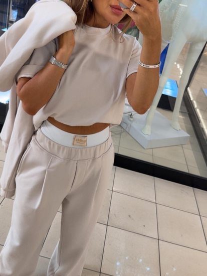 Basic sweatshirt set with hood - Orange