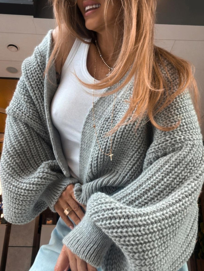 Kardigan zapinany na guziki - Szary