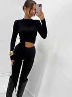 Long sleeve striped blouse - Grey