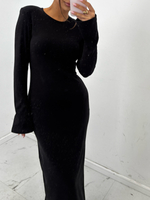 Cotton long dress - Black