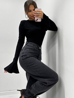 Long sleeve striped blouse - Grey