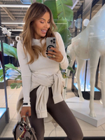 Long sleeve striped blouse - Chocolate