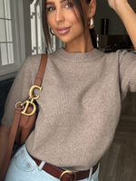 Sweter z grubszej dzianiny  - Cappucino