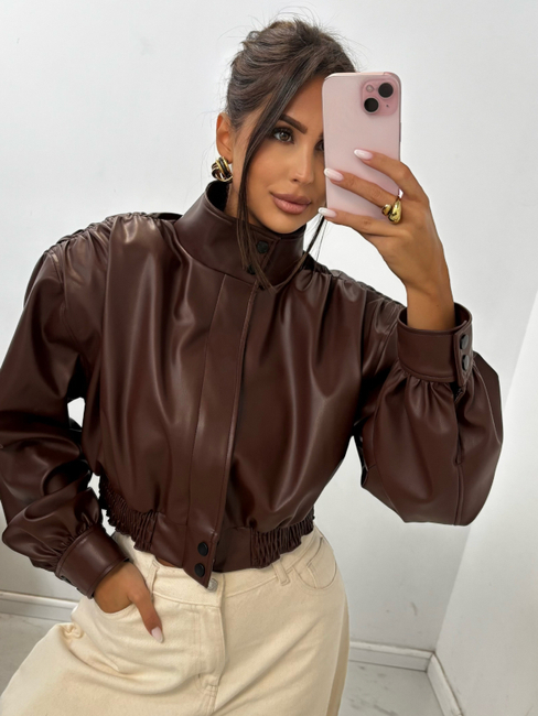 Eco leather jacket - Chocolate