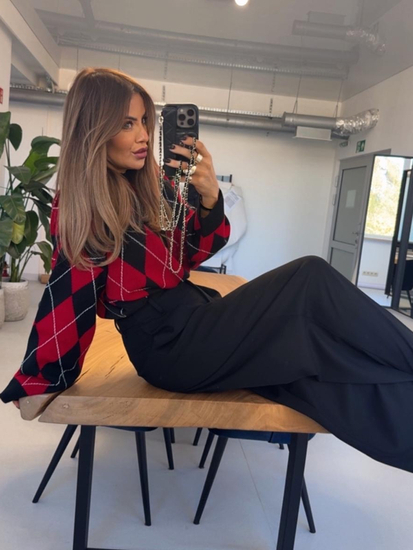 Long Sweater with decorative weave - soft ecru