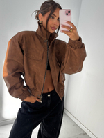 Mat eco leather jacket - Cigar