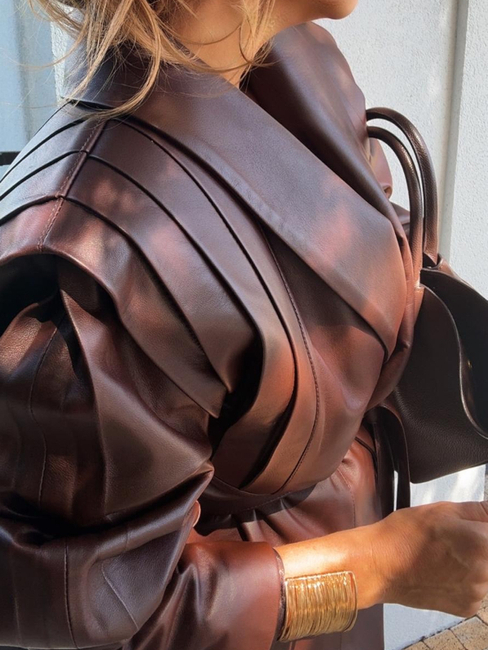 Leather jacket - Chocolate