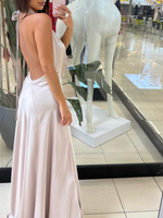 Long dress with open back - Beige