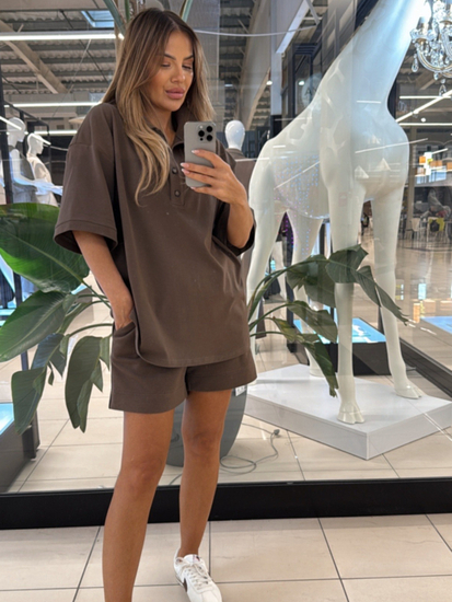 Polo T-Shirt - Mleczna Czekolada