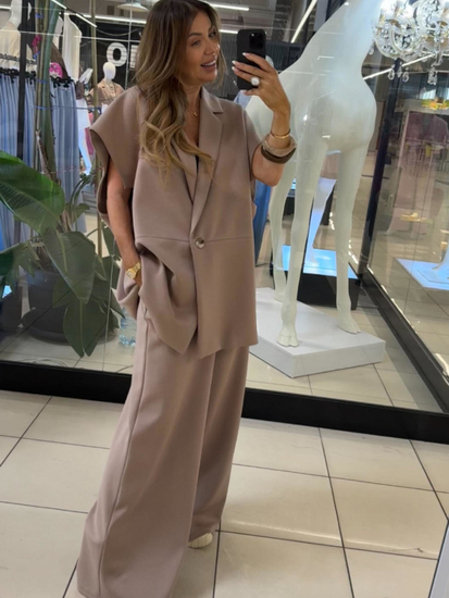 Spodnie oversize Verona - Cappuccino