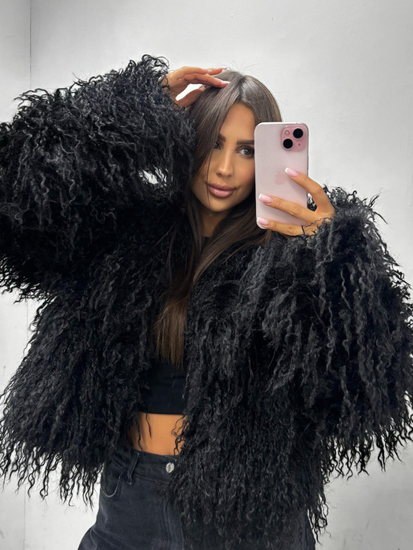 Futro eko Lama - Czarny